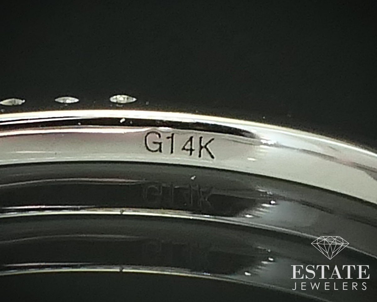 14k White Gold Natural .28ctw Diamond Ladies Wedding Band Ring 0.8g i15514