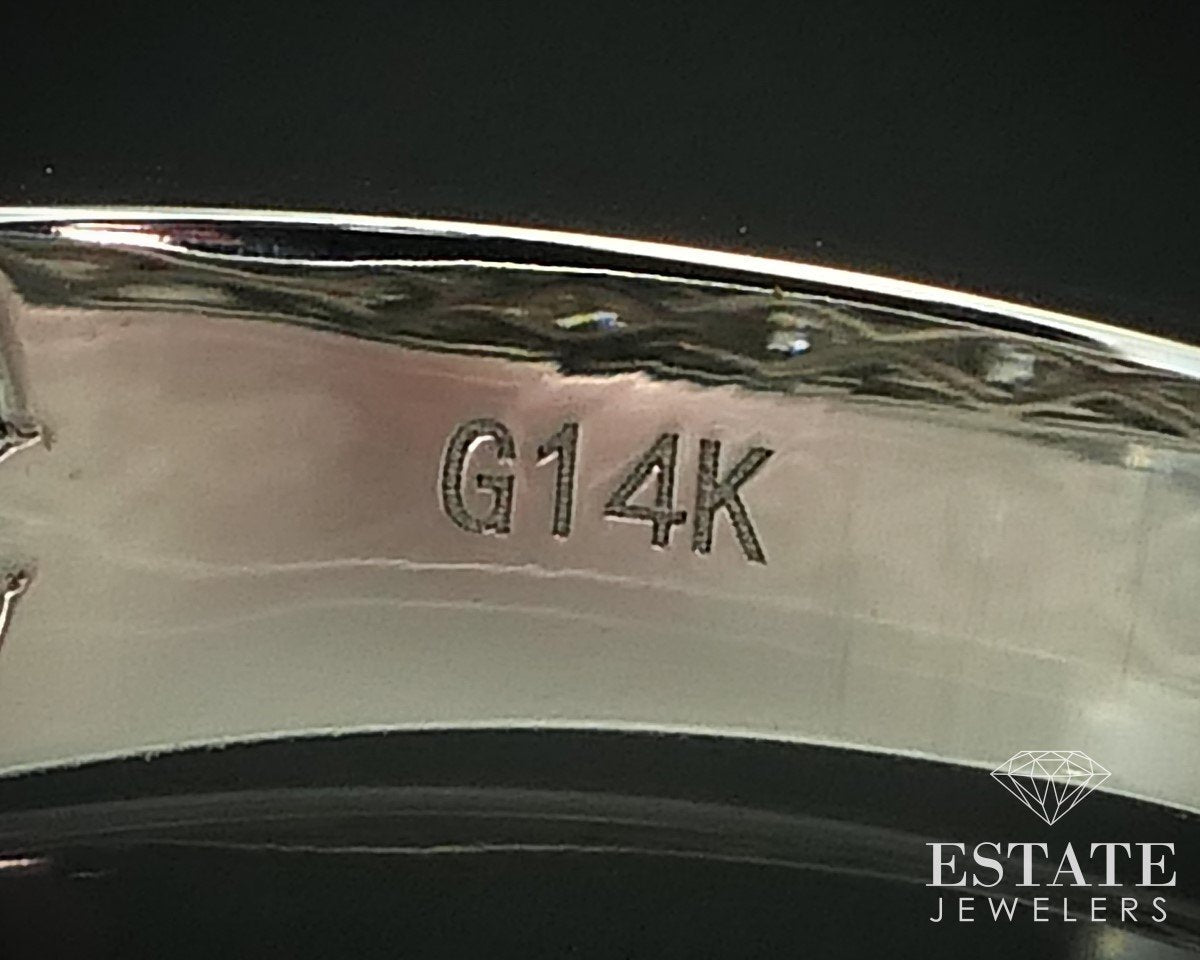 14k White Gold Natural 1.51ctw Diamond Ladies Wedding Band Ring 5.6g i15487
