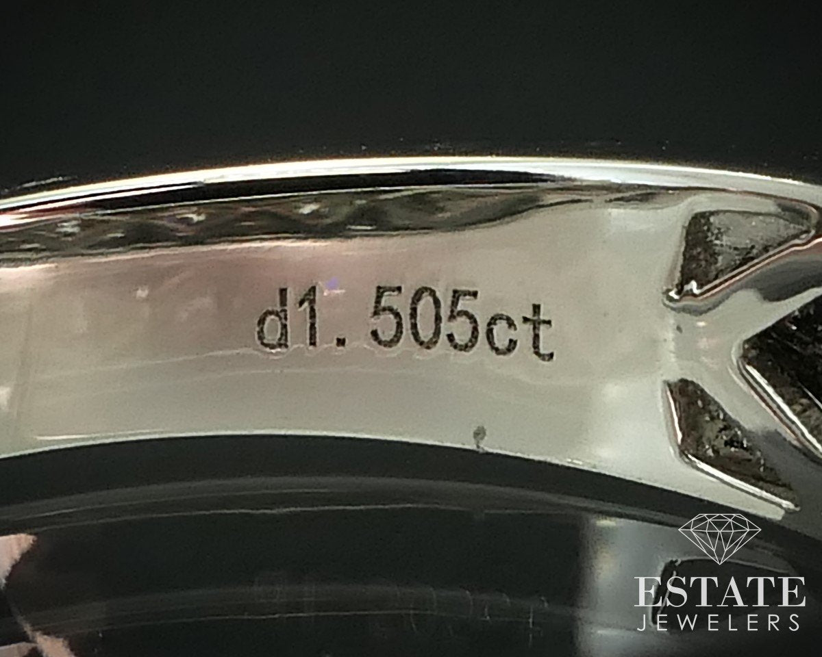 14k White Gold Natural 1.51ctw Diamond Ladies Wedding Band Ring 5.6g i15487
