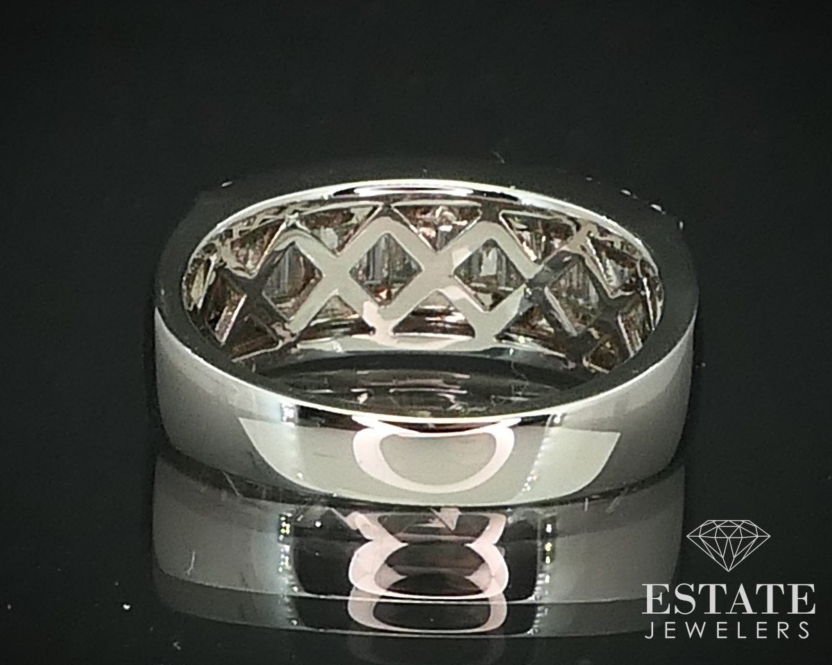 14k White Gold Natural 1.00ctw Diamond Ladies Wedding Band Ring 5.5g i15488