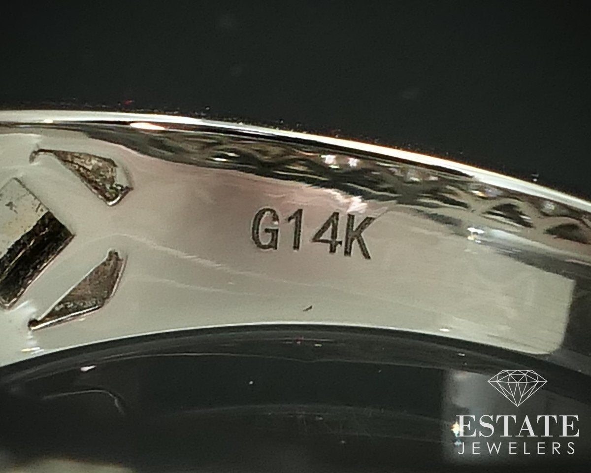 14k White Gold Natural 1.00ctw Diamond Ladies Wedding Band Ring 5.5g i15488