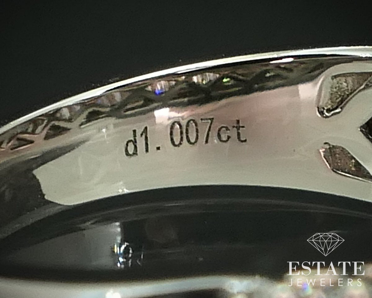 14k White Gold Natural 1.00ctw Diamond Ladies Wedding Band Ring 5.5g i15488
