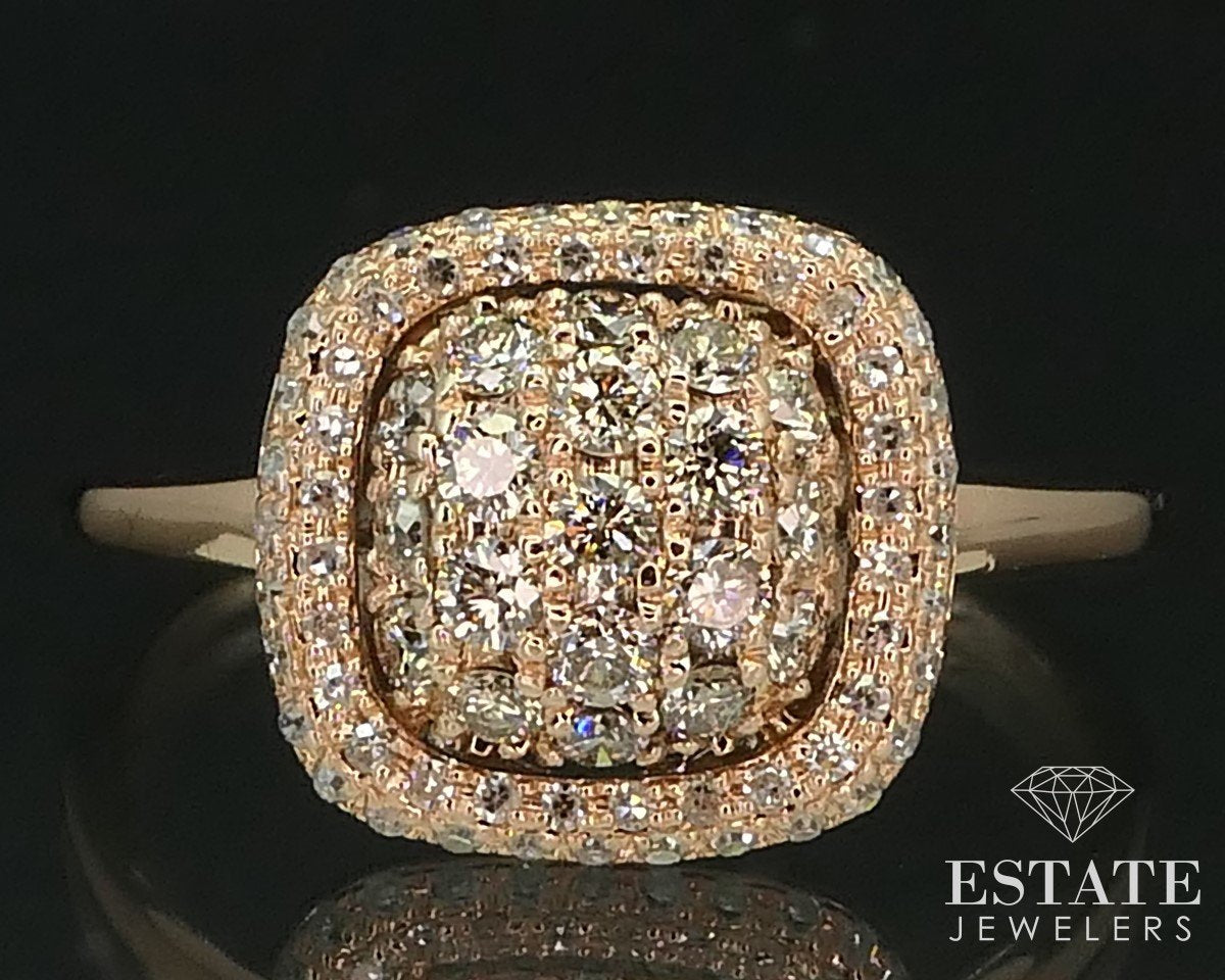 14k Rose Gold Natural .50ctw Diamond Cluster Engagement Ring 2.3g i15483