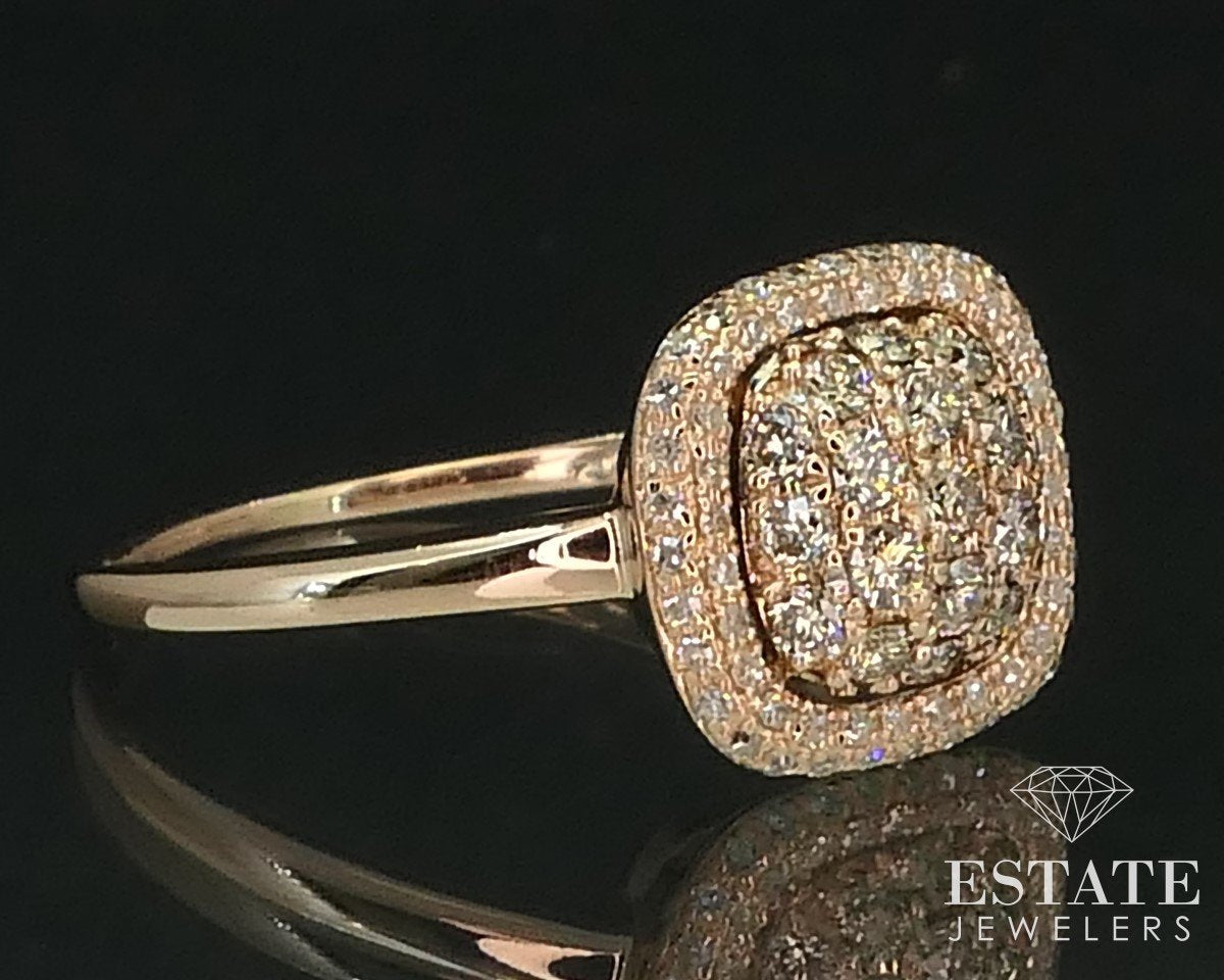14k Rose Gold Natural .50ctw Diamond Cluster Engagement Ring 2.3g i15483
