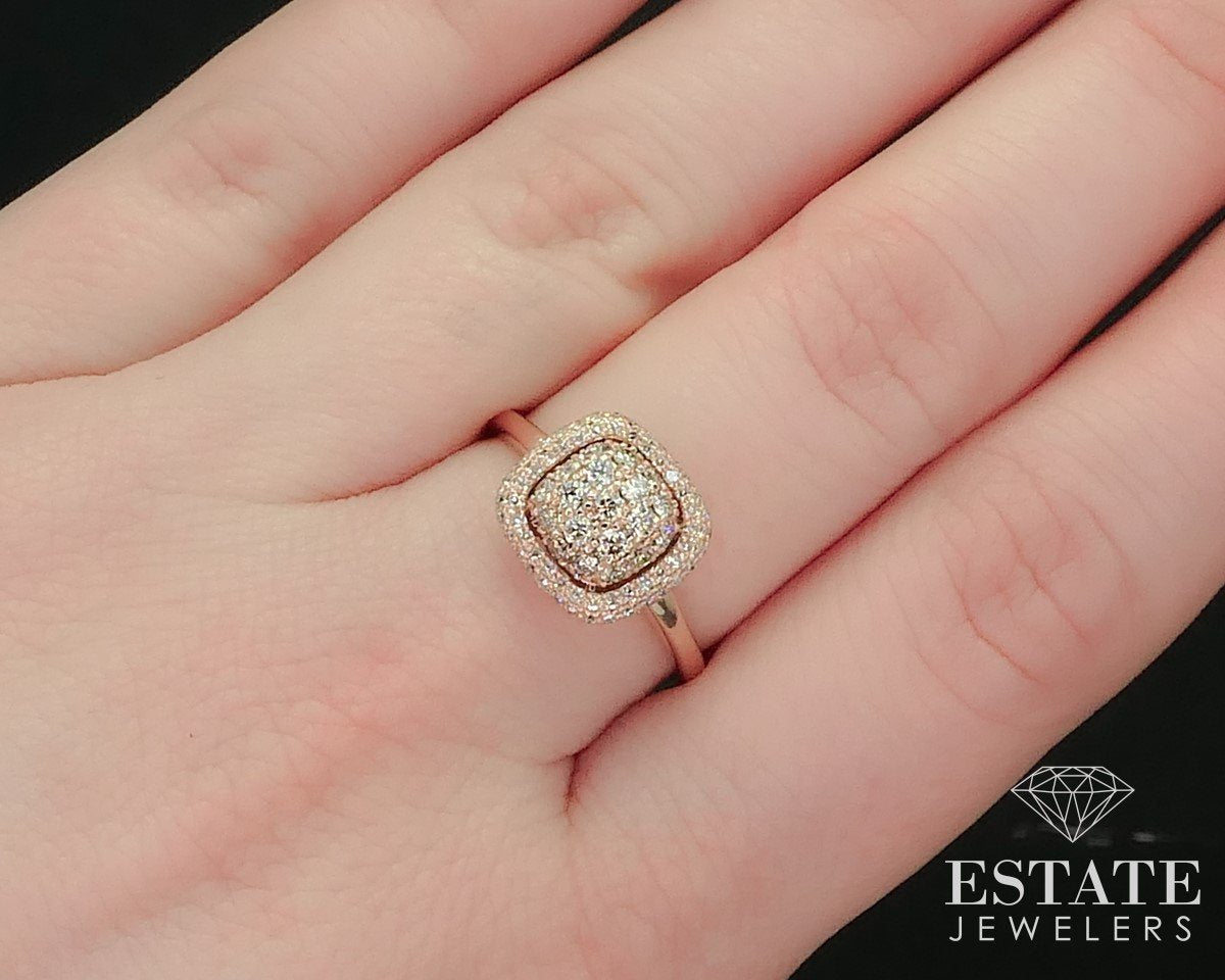 14k Rose Gold Natural .50ctw Diamond Cluster Engagement Ring 2.3g i15483