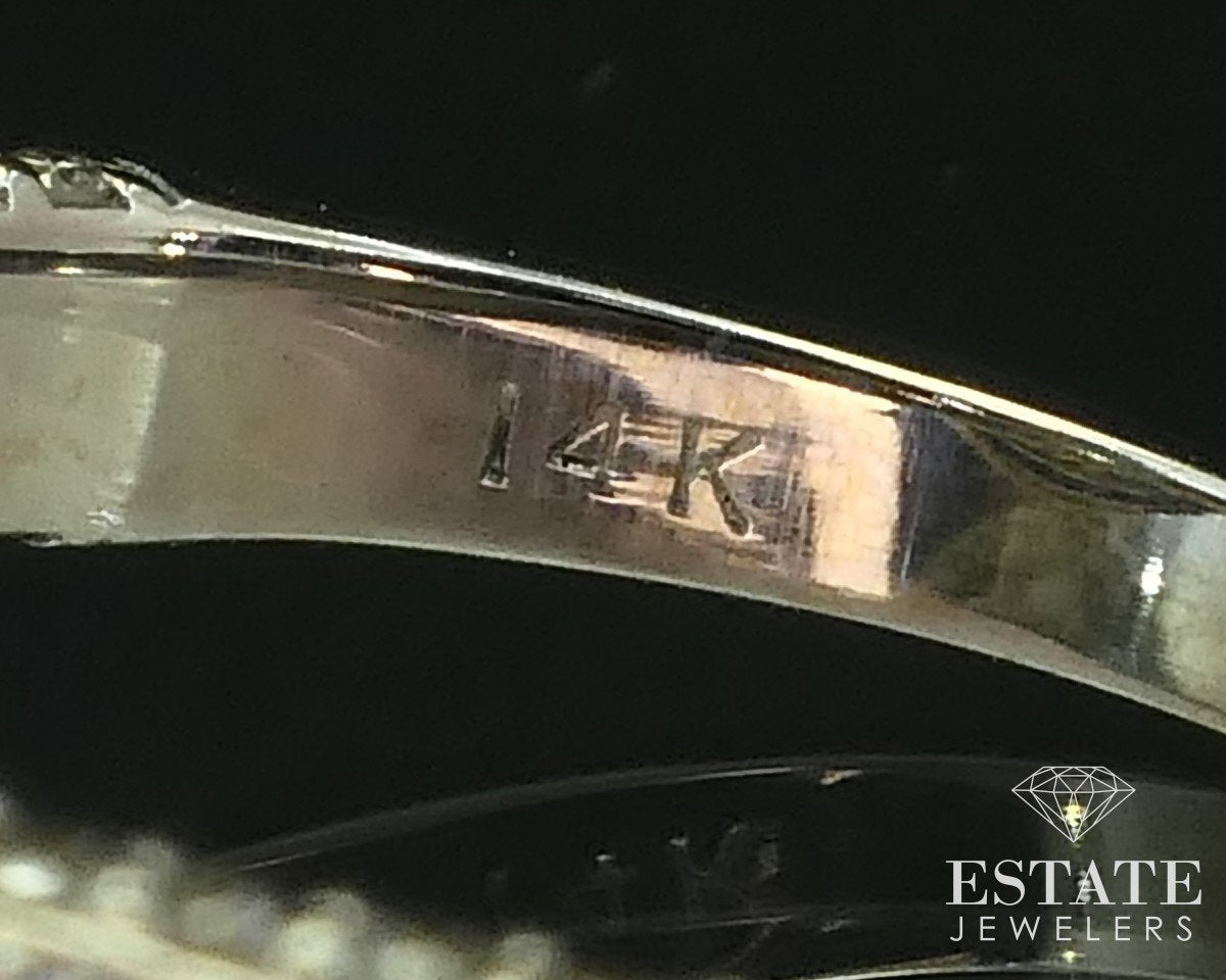 14k White Gold Halo Round Natural 1.27ctw Diamond Engagement Ring 5g i15524