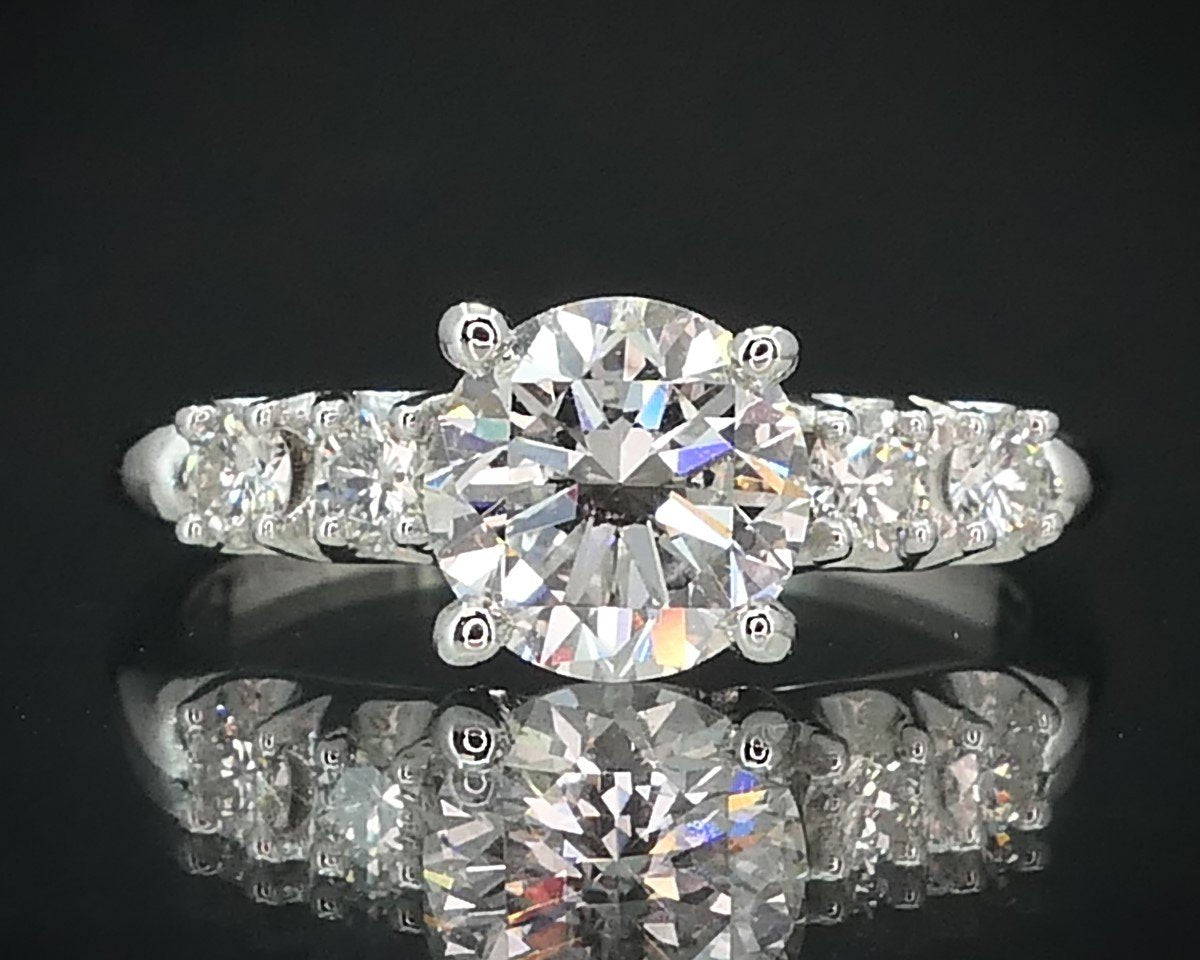 Vintage 14k White Gold Round Cut 1.04ct Diamond Engagement Ring 2.5g i15533