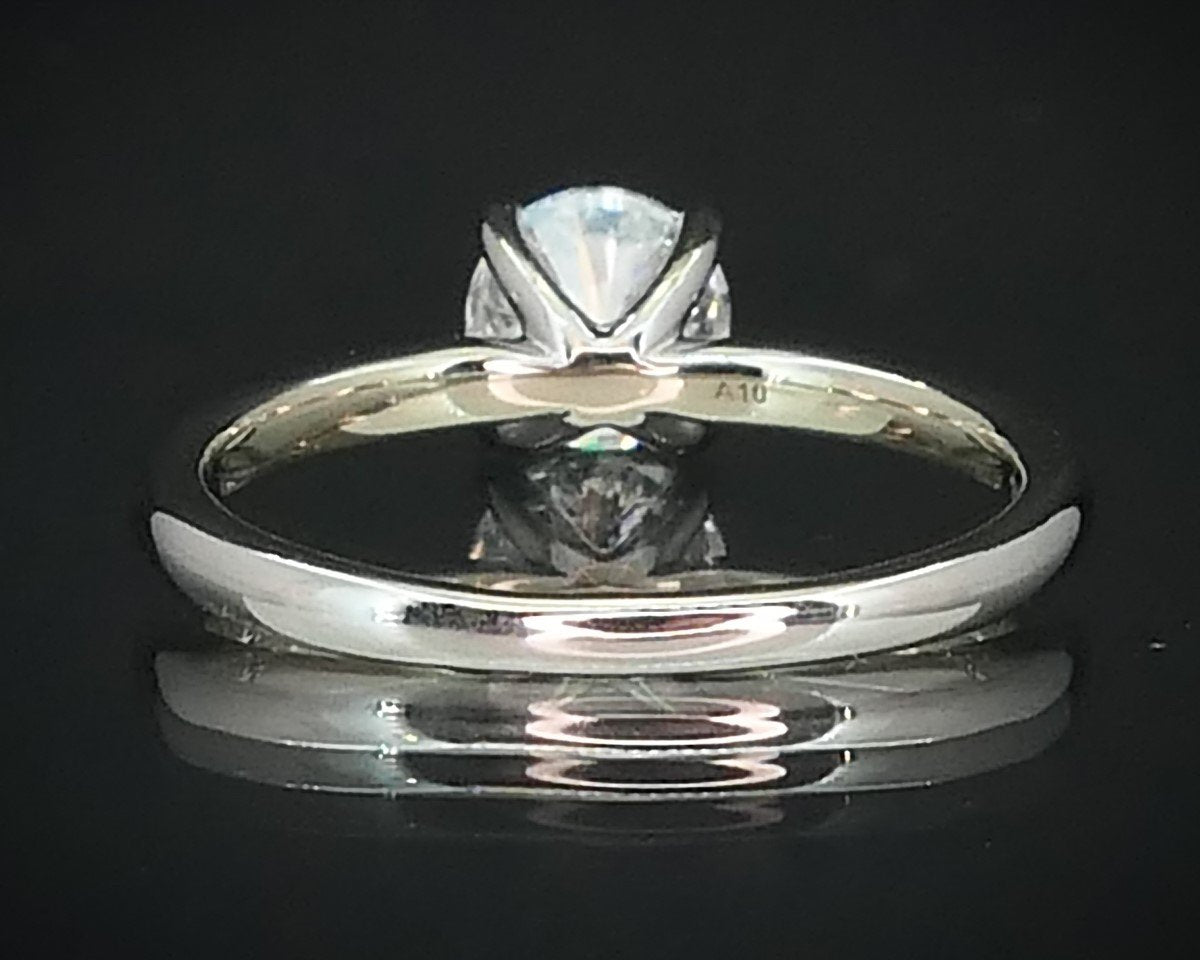 14k White Gold Round Natural 1.00ct Diamond Solitaire Engagement Ring 2g i15531