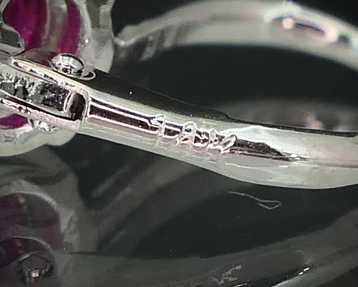 14k White Gold 1.67ctw Natural Ruby & Diamond Lever Back Earrings 3.1g i15532