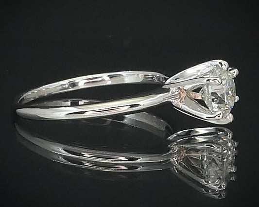 14k White Gold Round IGI Natural 1.08ct Diamond Solitaire Engagement Ring i15536