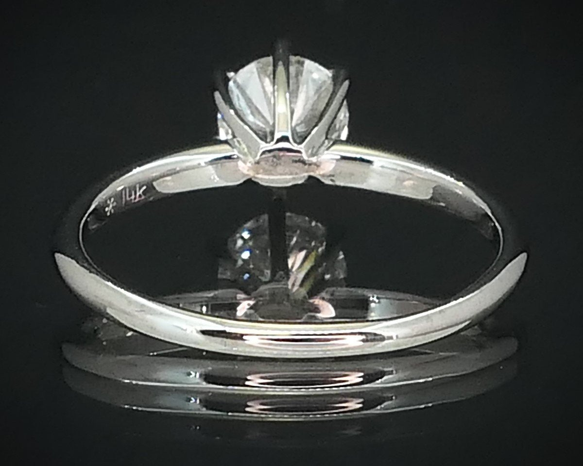 14k White Gold Round IGI Natural 1.08ct Diamond Solitaire Engagement Ring i15536