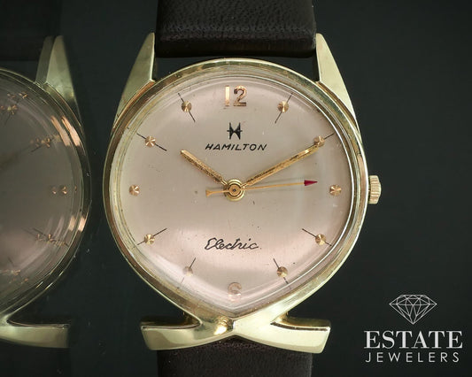 Vintage 14k Yellow Gold Hamilton Electric 505 Polaris Mens Dress Watch i15544