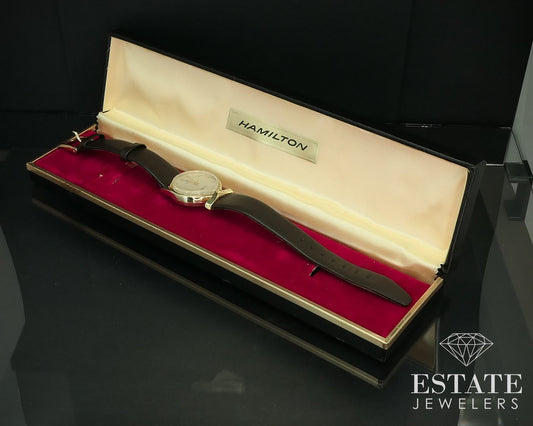 Vintage 14k Yellow Gold Hamilton Electric 505 Polaris Mens Dress Watch i15544