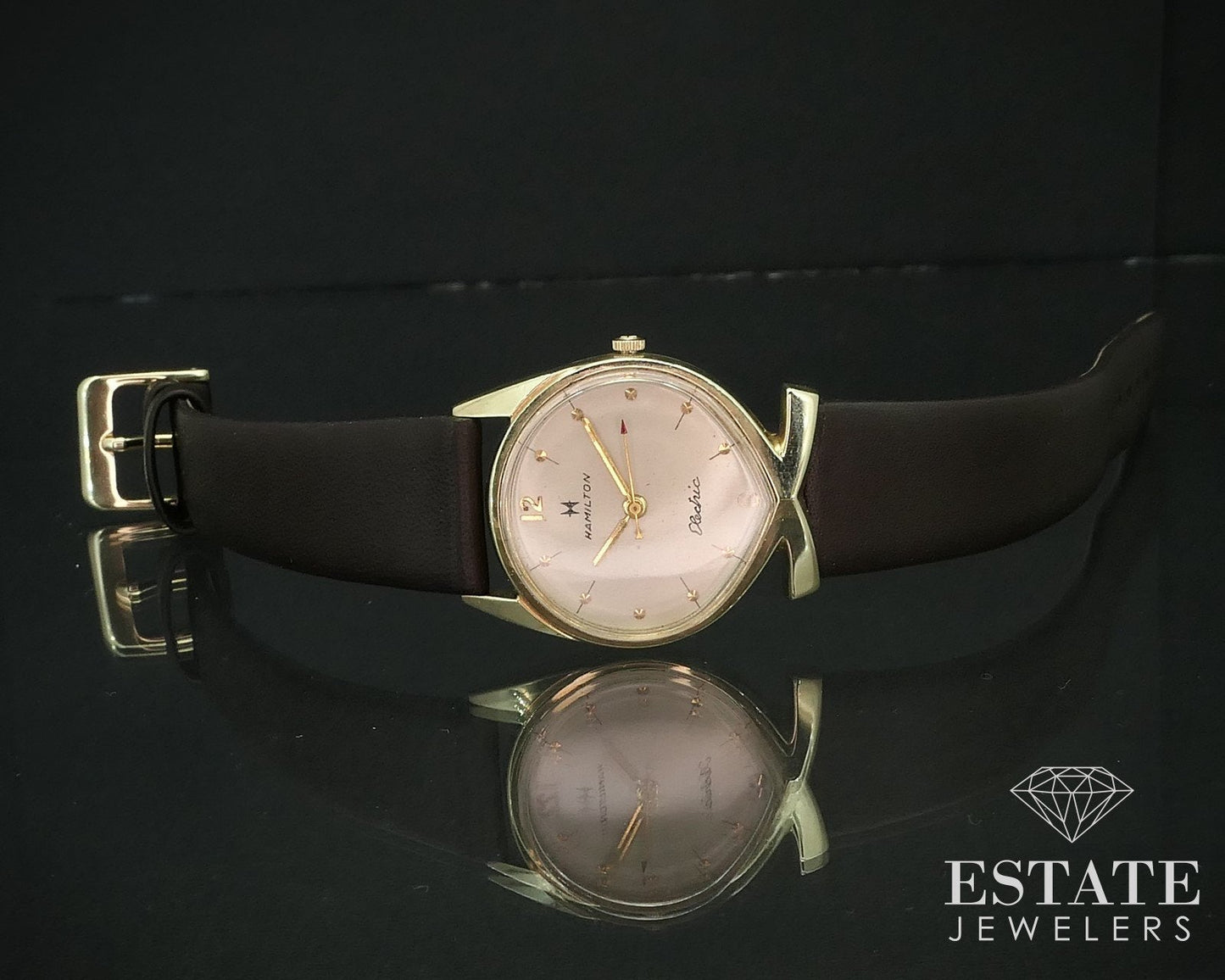 Vintage 14k Yellow Gold Hamilton Electric 505 Polaris Mens Dress Watch i15544