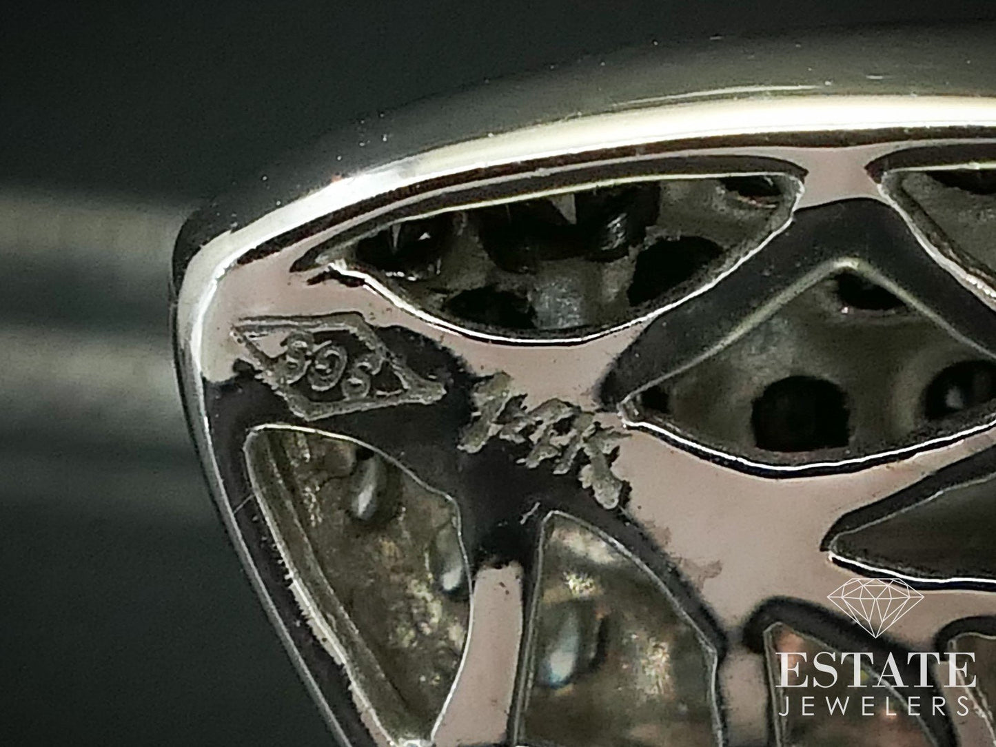 14k White Gold 1.10ctw Natural Black & White Diamond Ladies Necklace 3.9g i15572