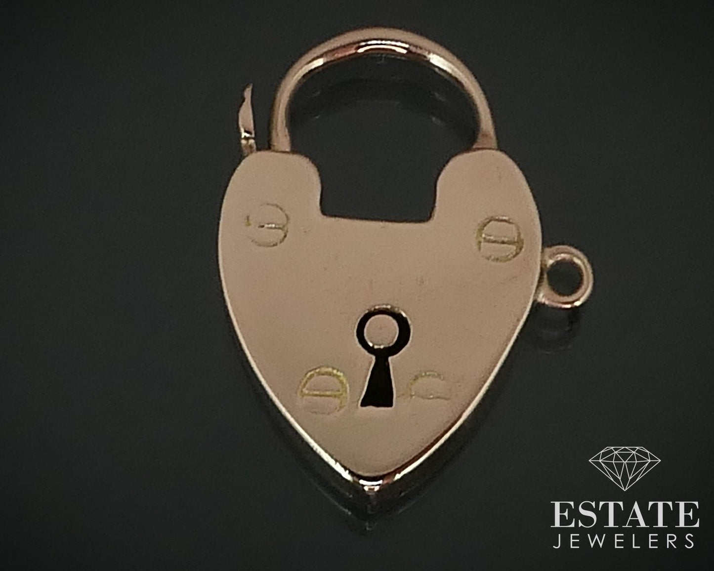Victorian 9k Rose Gold Lawson Ward Gammage Heart Charm Lock Clasp 1.6g i15665