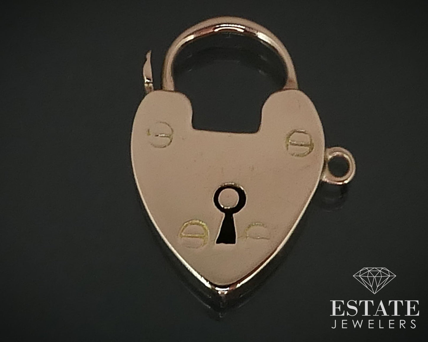 Victorian 9k Rose Gold Lawson Ward Gammage Heart Charm Lock Clasp 1.6g i15665