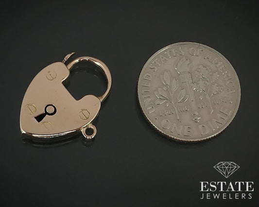Victorian 9k Rose Gold Lawson Ward Gammage Heart Charm Lock Clasp 1.6g i15665