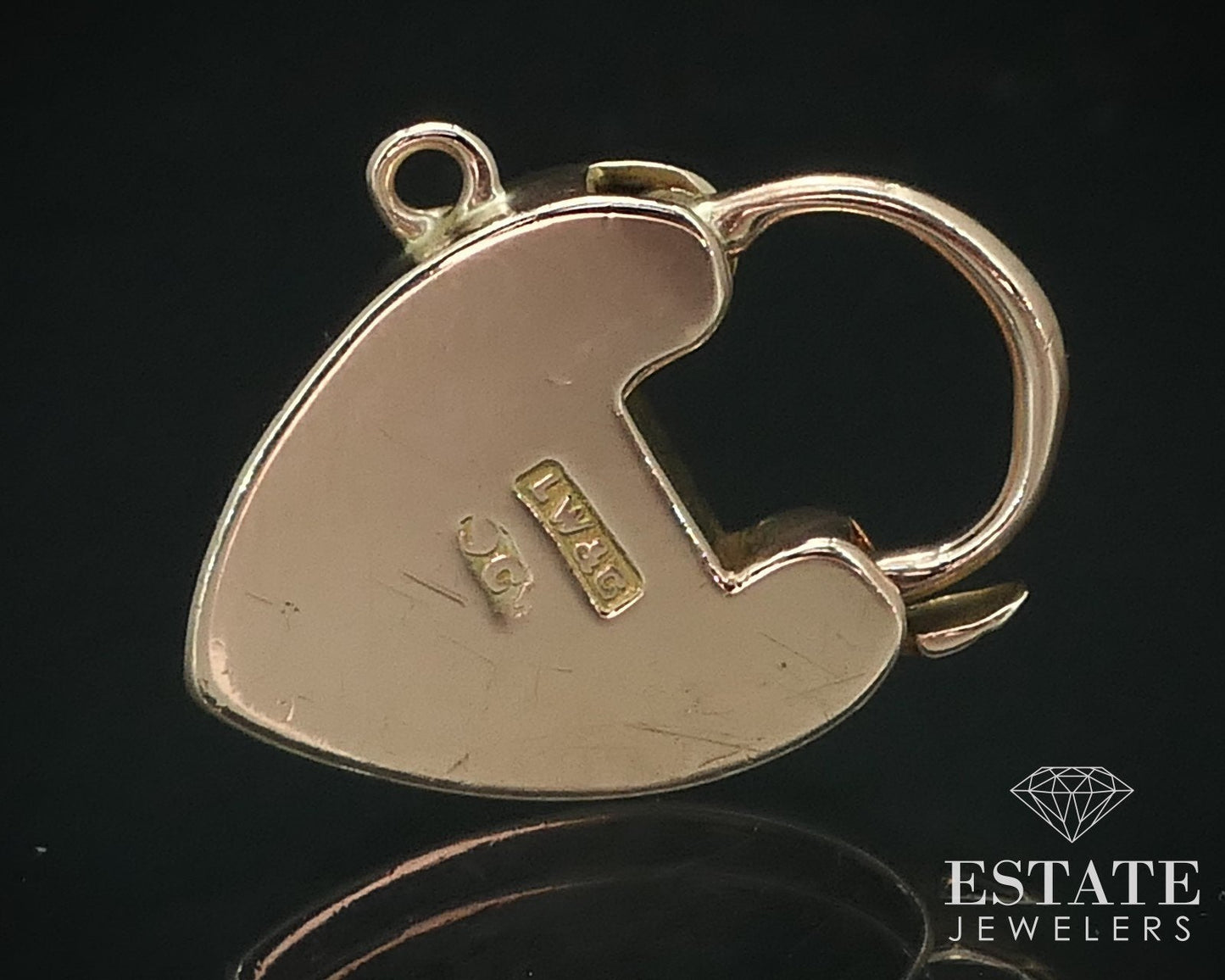 Victorian 9k Rose Gold Lawson Ward Gammage Heart Charm Lock Clasp 1.6g i15665