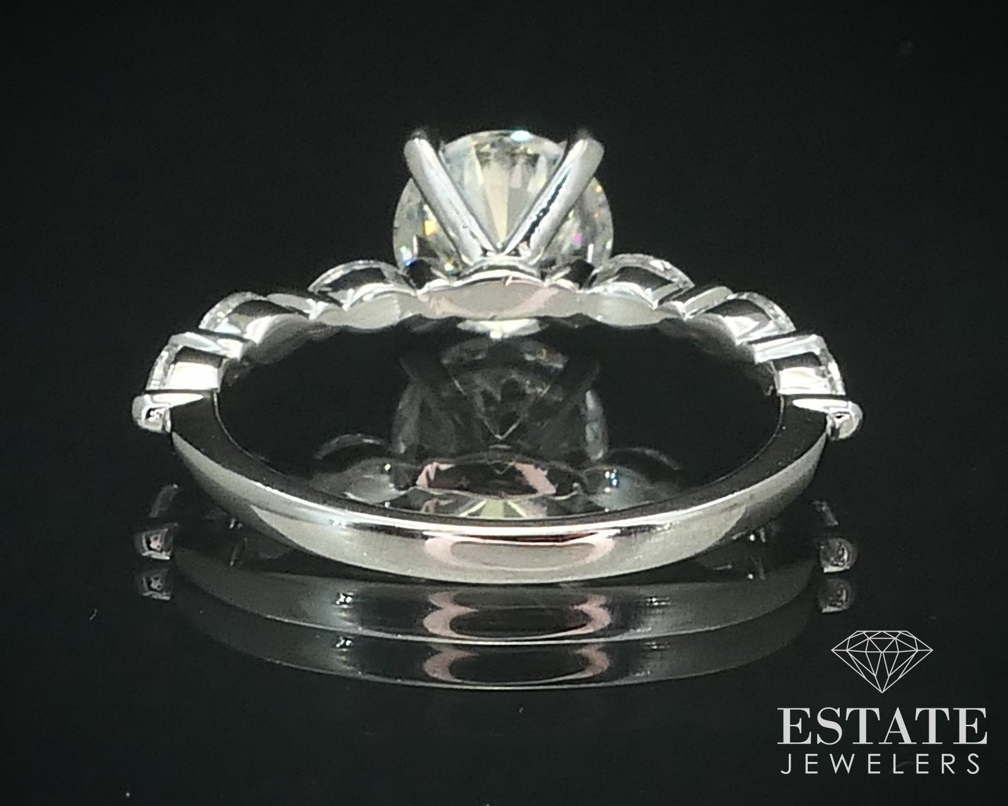 14k White Gold GIA Round 1.32ctw Diamond Engagement Ring 2.4g i15640