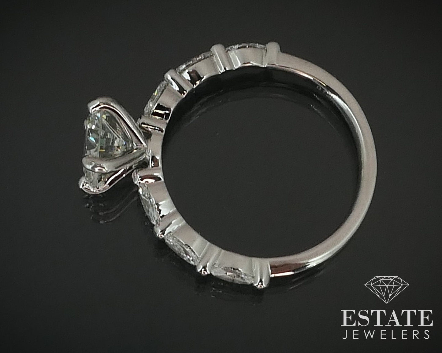 14k White Gold GIA Round 1.32ctw Diamond Engagement Ring 2.4g i15640