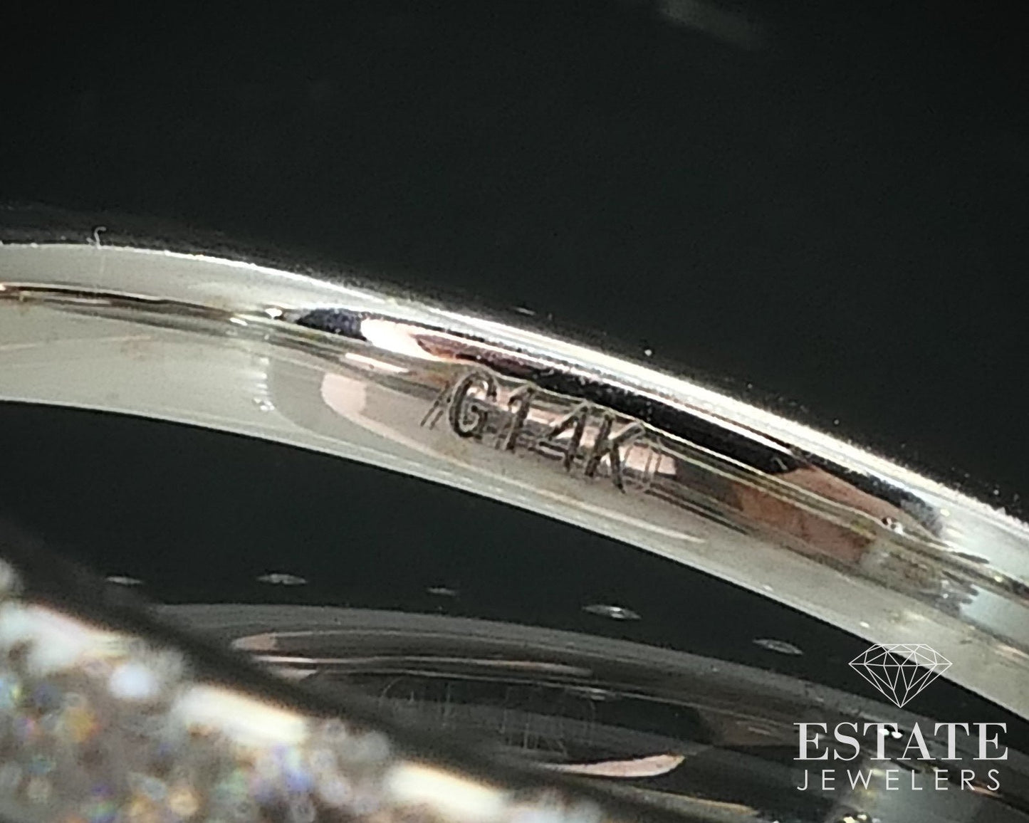 14k White Gold Round Natural 1.45ctw Diamond Engagement Ring 3.2g i15658