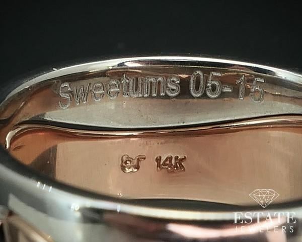 14k White & Rose Gold 8.7mm Fitted Puzzle Smooth Band Ring 9.7g i15672