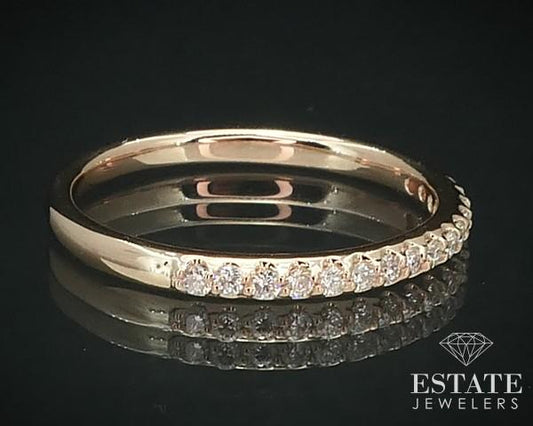14k Rose Gold 2mm Natural .16ctw Diamond Ladies Wedding Band 2g i15676