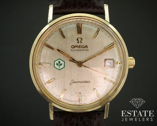 Vintage 1962 Gold Filled Omega Seamaster Cal. 560 Linen Logo Dial Watch i15691