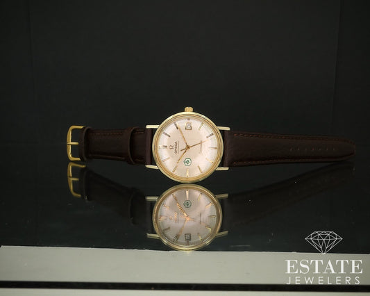 Vintage 1962 Gold Filled Omega Seamaster Cal. 560 Linen Logo Dial Watch i15691