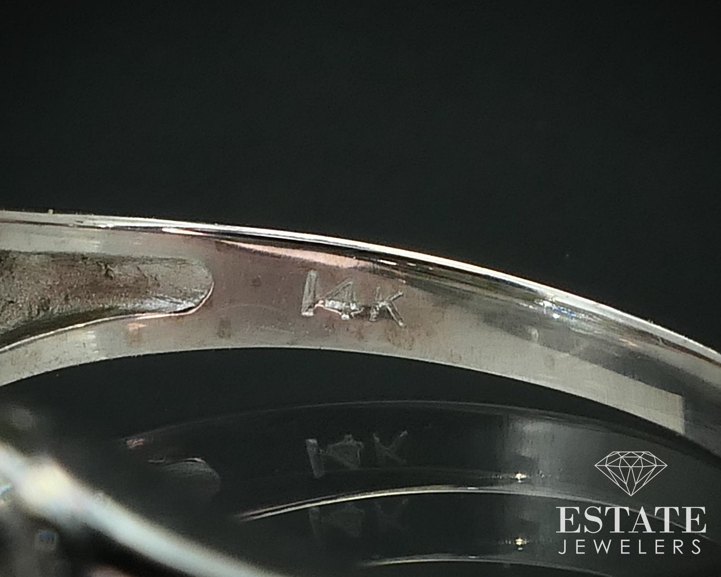 Antique 14k White Gold Natural .12ctw Diamond Ladies Band Ring 2.9g i15714