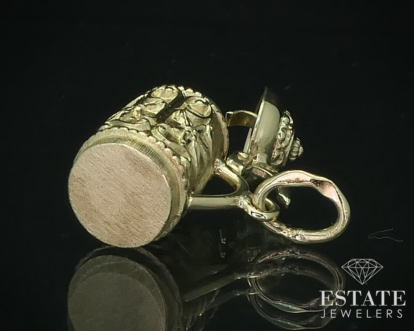 Vintage 14k Yellow Gold Dimensional Movable Beer Stein Charm 3.1g i15729