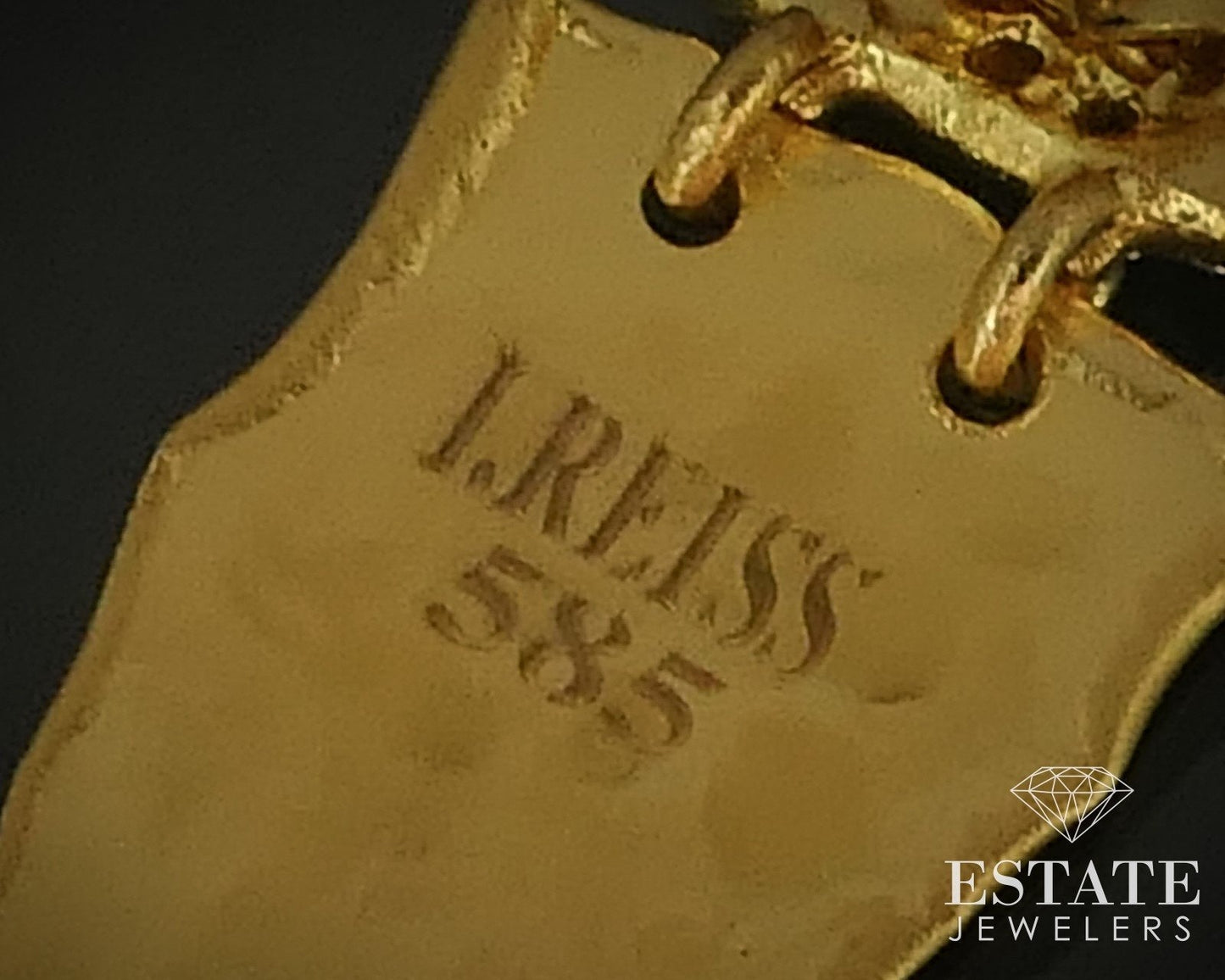 14k Yellow Gold Natural .20ctw Diamond I Reiss Dangle Earrings 2.8g i15775