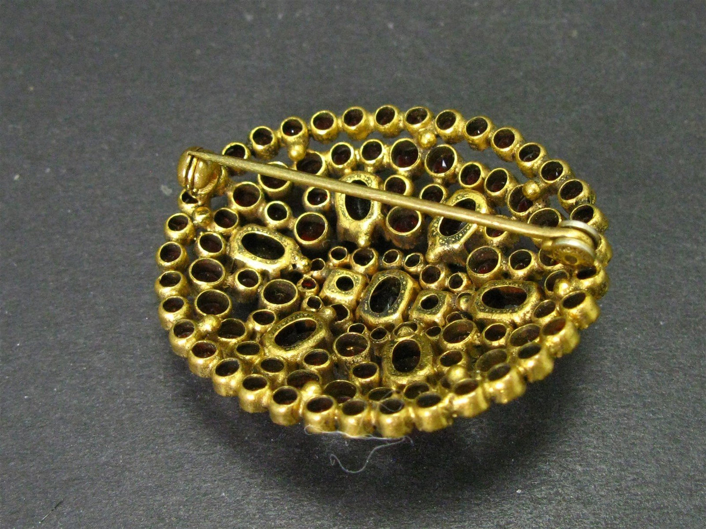 Antique Victorian Gold Filled Natural Bohemian Garnet Cluster Pin Brooch i15816