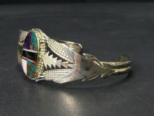 Vintage Sterling Robert Vandover Navajo Multi Gem Cuff Bracelet 23g i15804