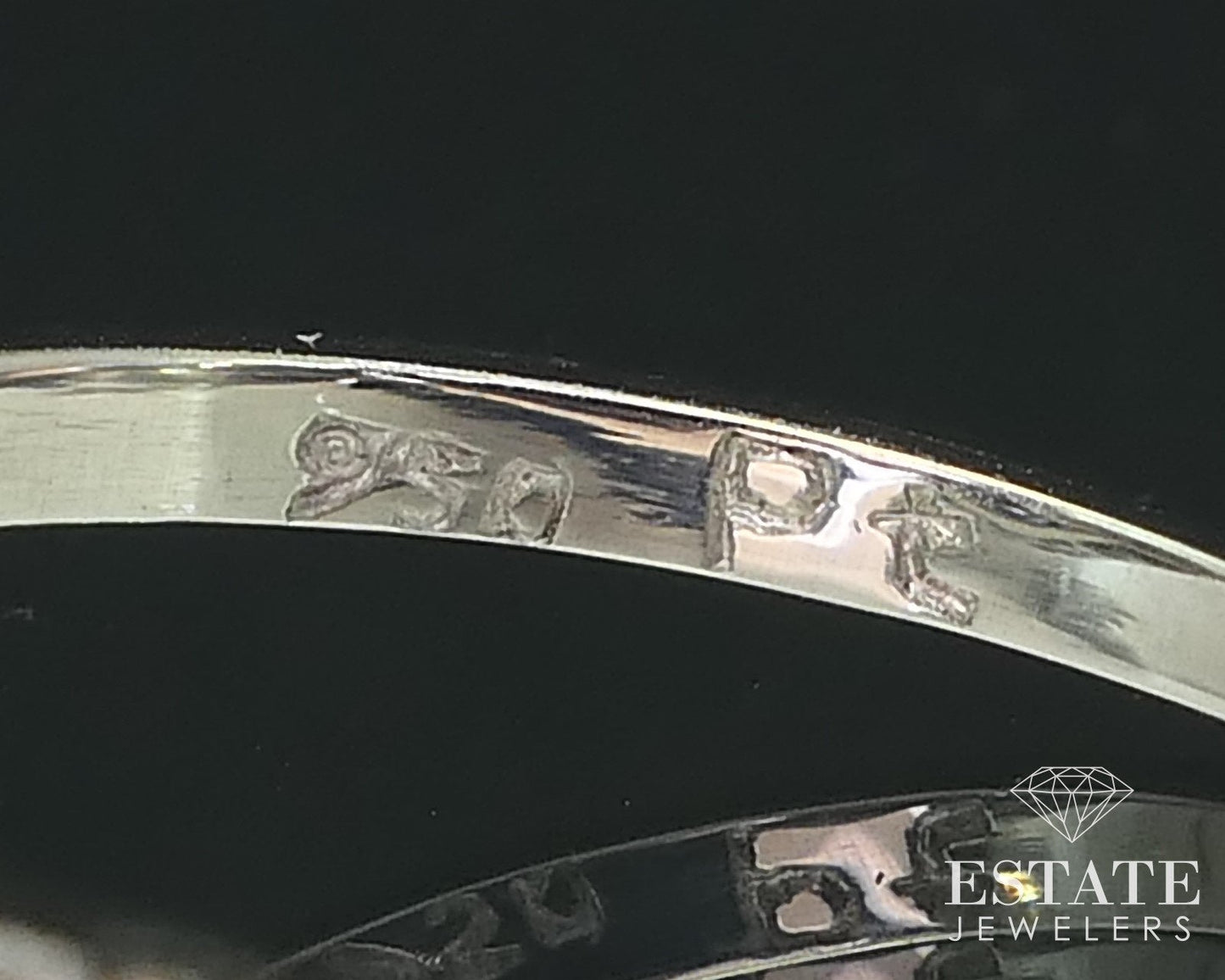 Art Deco Platinum Round Natural .53ctw Diamond & Sapphire Halo Ring 3.8g i15824