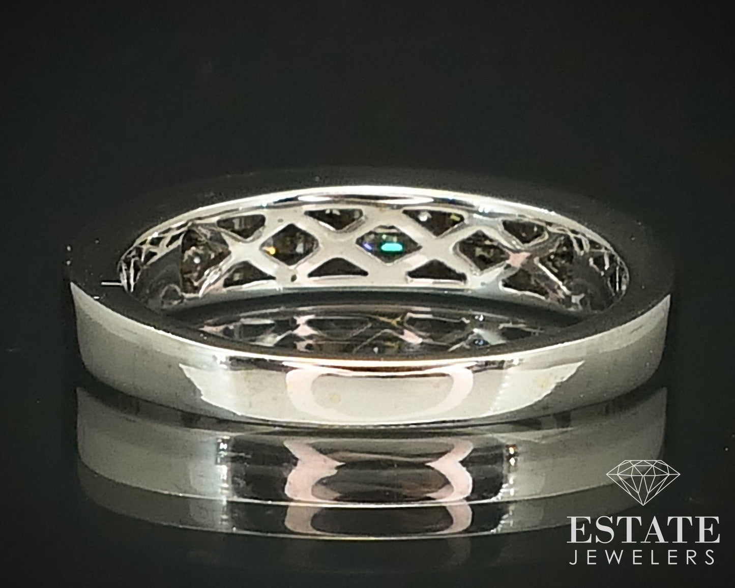 14k White Gold Natural .35ctw Diamond Ladies Wedding Band Ring 5g i15837