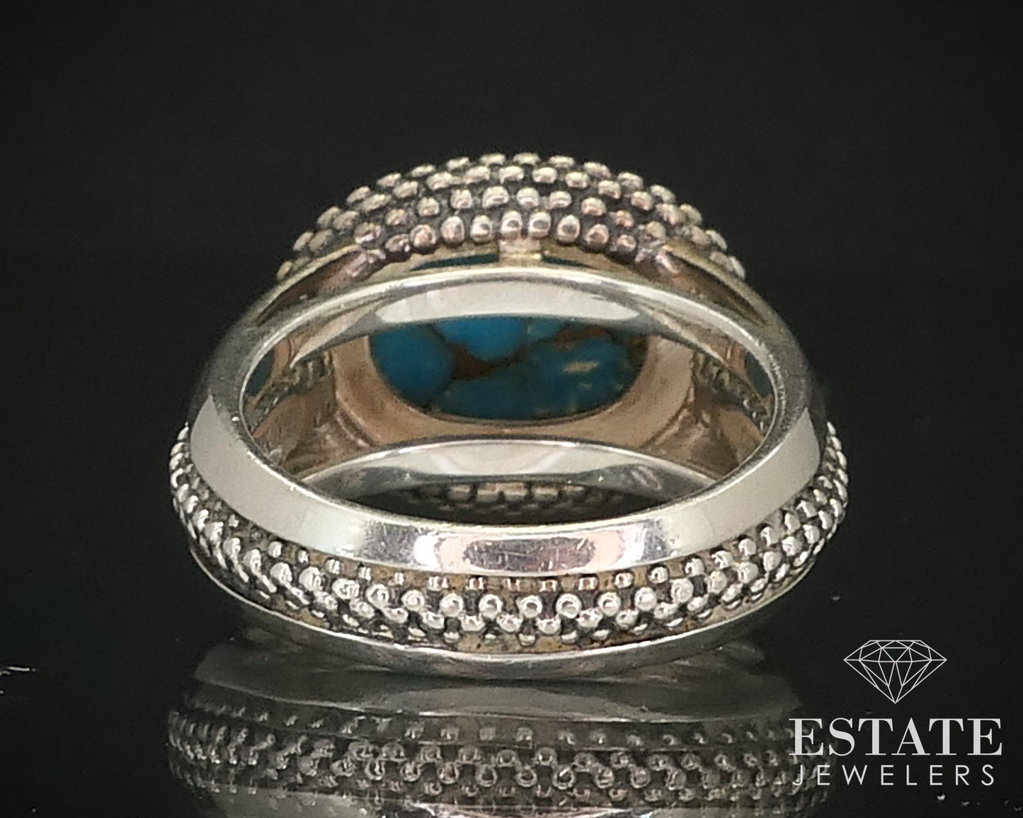 Sterling Silver Michael Dawkins Natural Turquoise Ladies Ring 4.9g i15952