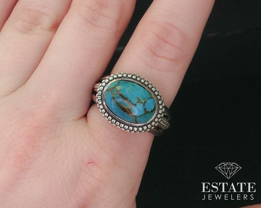 Sterling Silver Michael Dawkins Natural Turquoise Ladies Ring 4.9g i15952