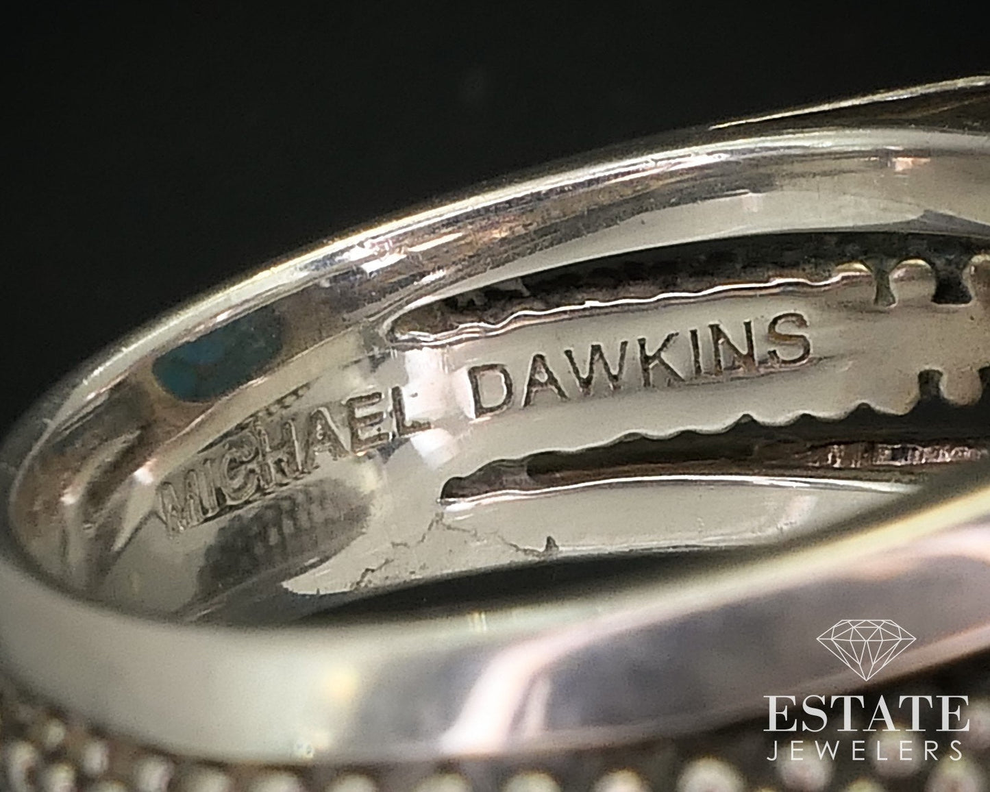 Sterling Silver Michael Dawkins Natural Turquoise Ladies Ring 4.9g i15952