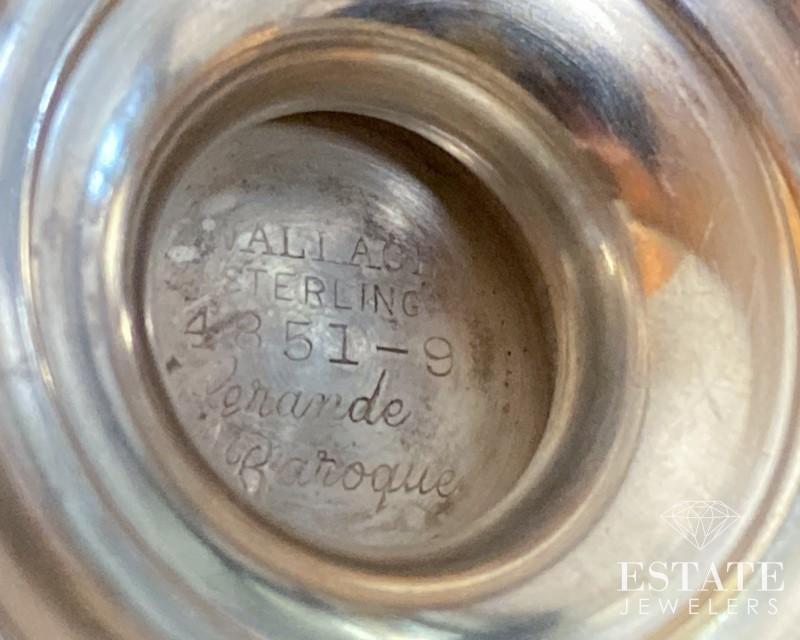 Vintage Sterling Wallace Baroque Open Sugar And Creamer Set 4851-9 285g i15924