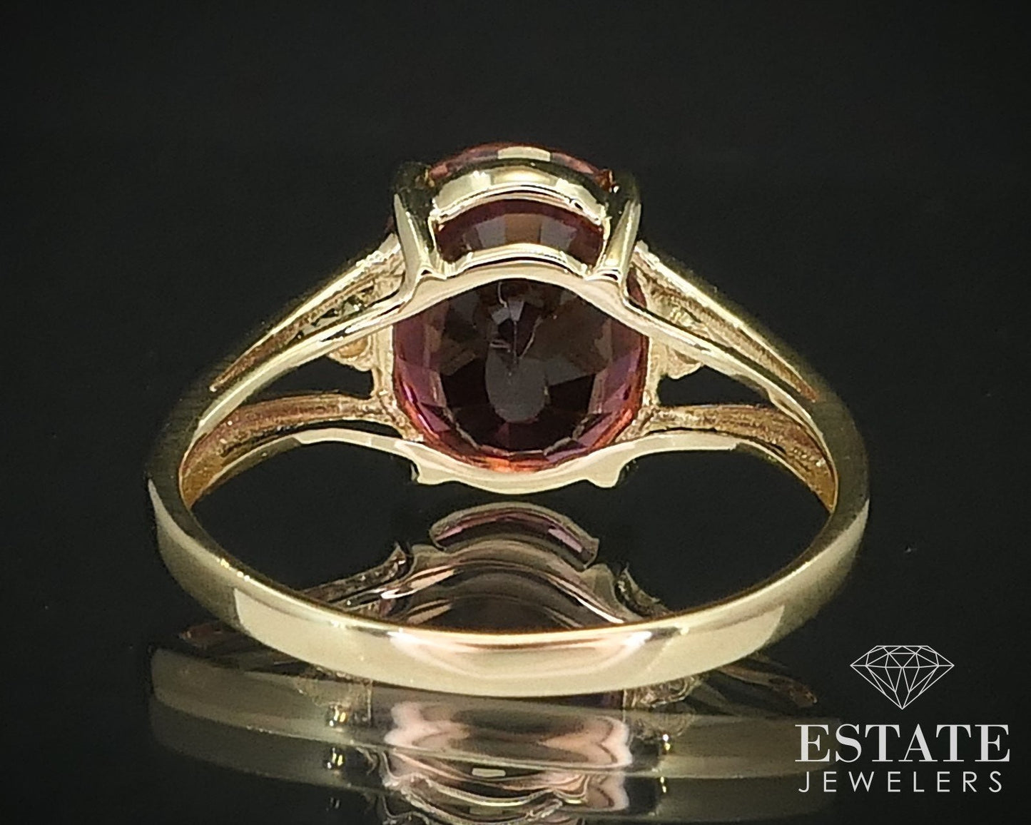 14k Yellow Gold Oval 3.2ct Natural Pink Tourmaline & Diamond Ring 2.5g i15883