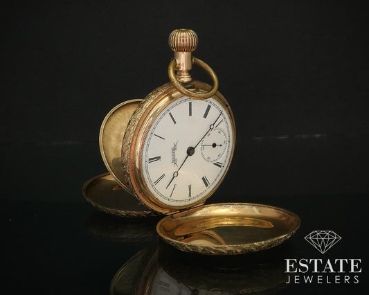 Antique Tri Colored 14k Gold Elgin Grade 67 15j 6s Pocket Watch i15863