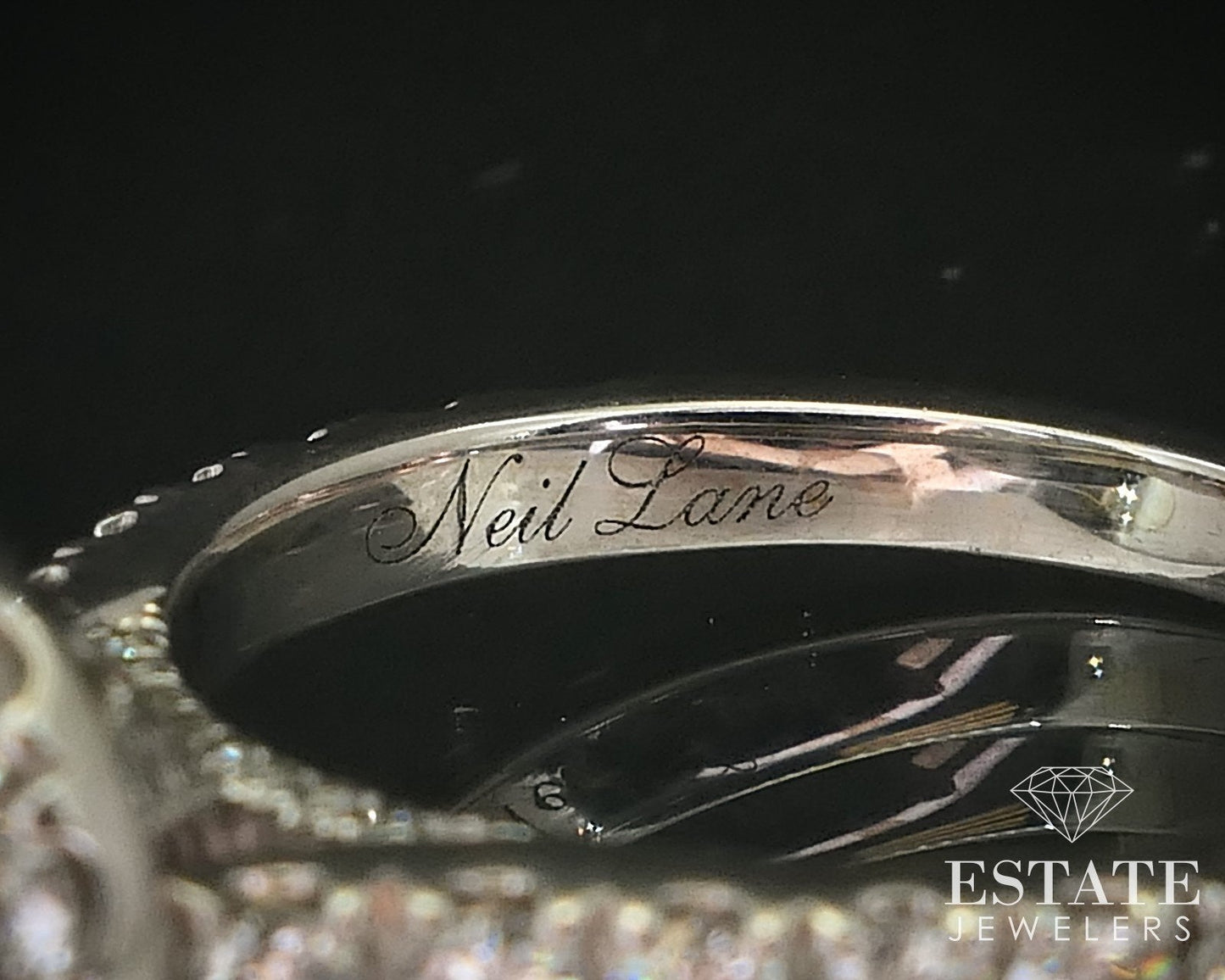14K White Gold Neil Lane Natural 1ctw Diamond Halo Engagement Ring 3.7g i15969