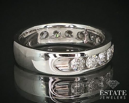 14k White Gold 4mm Natural .72ctw Diamond Ladies Wedding Band 4.3g i15957