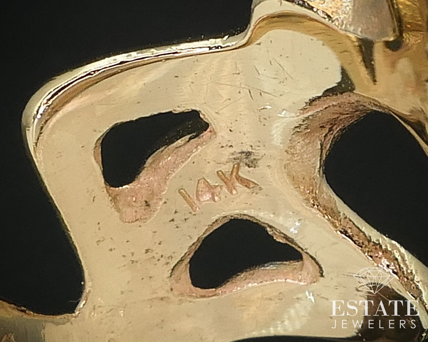 Estate 14k Yellow Gold Dimensional Figure Ladies Band Ring 8.8g i15986