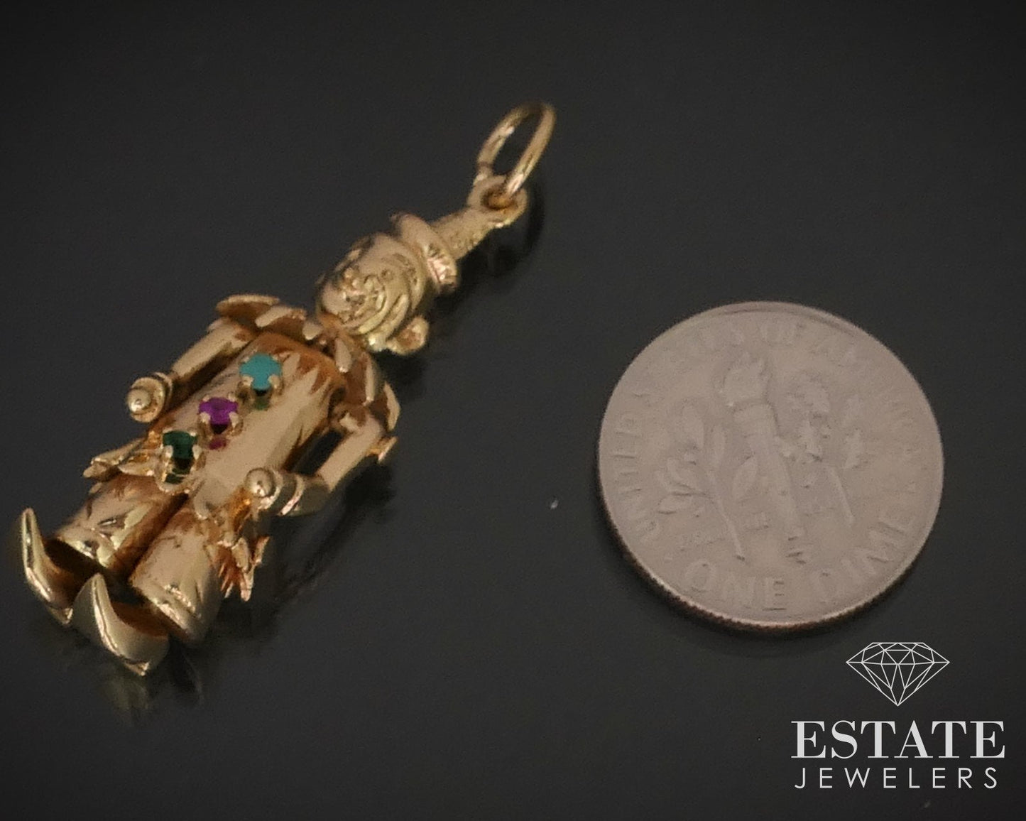 Antique 18k Yellow Gold Dimensional Movable Clown Charm 8.8g i16021