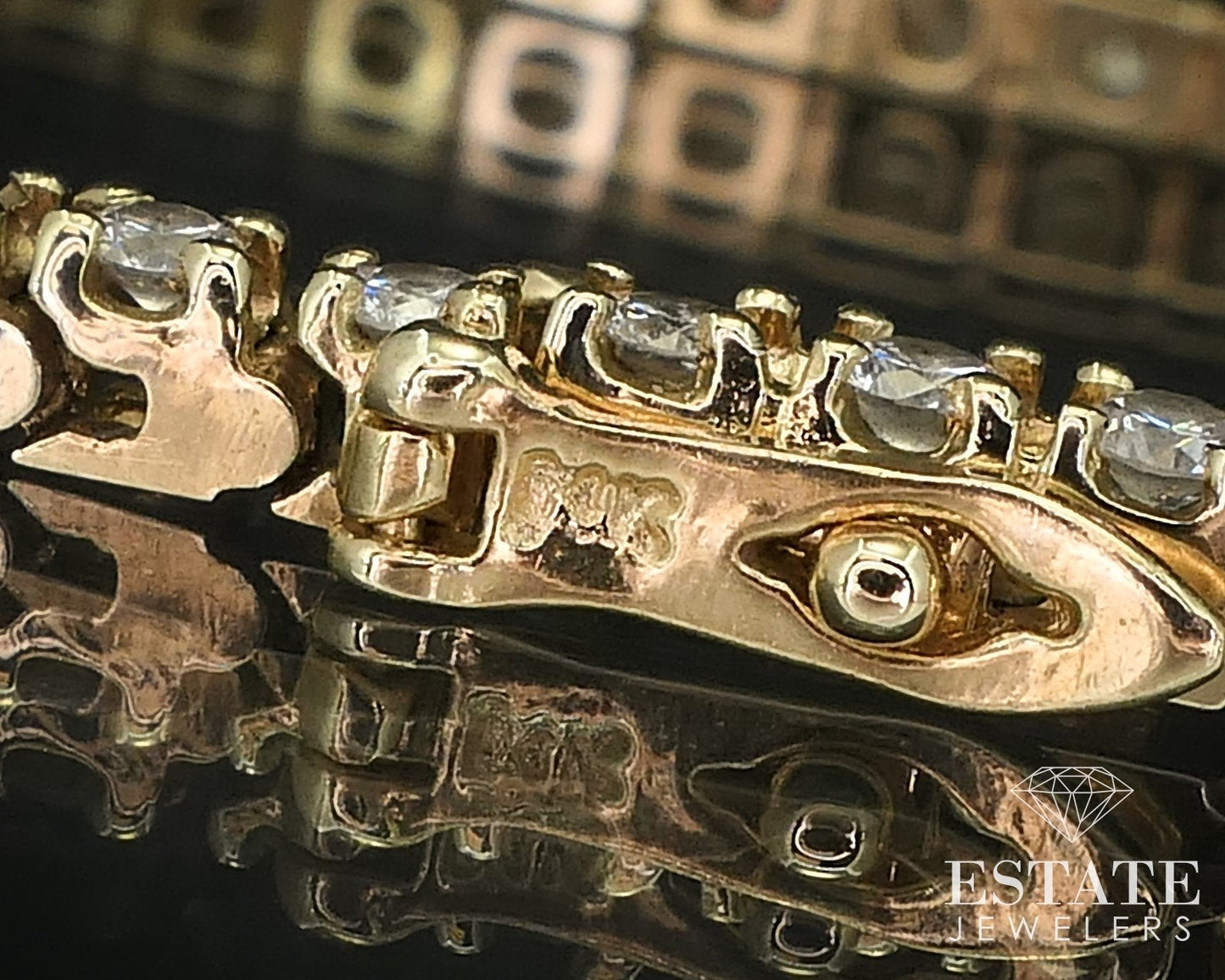 14k Yellow Gold Round 2.2ctw Natural Diamond Tennis Bracelet 10.8g 7.25"L i16022