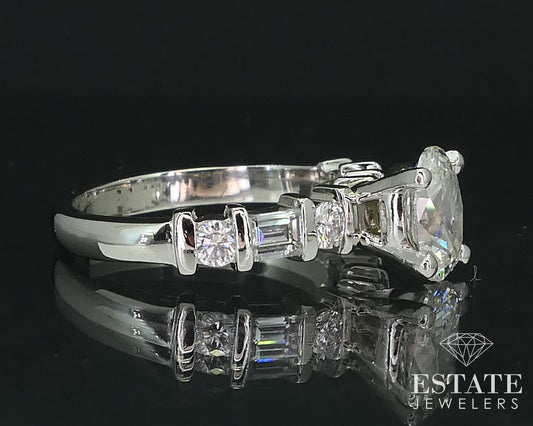 Platinum GIA Oval Natural 1.17ct Diamond Engagement Ladies Ring 7.6g i16069