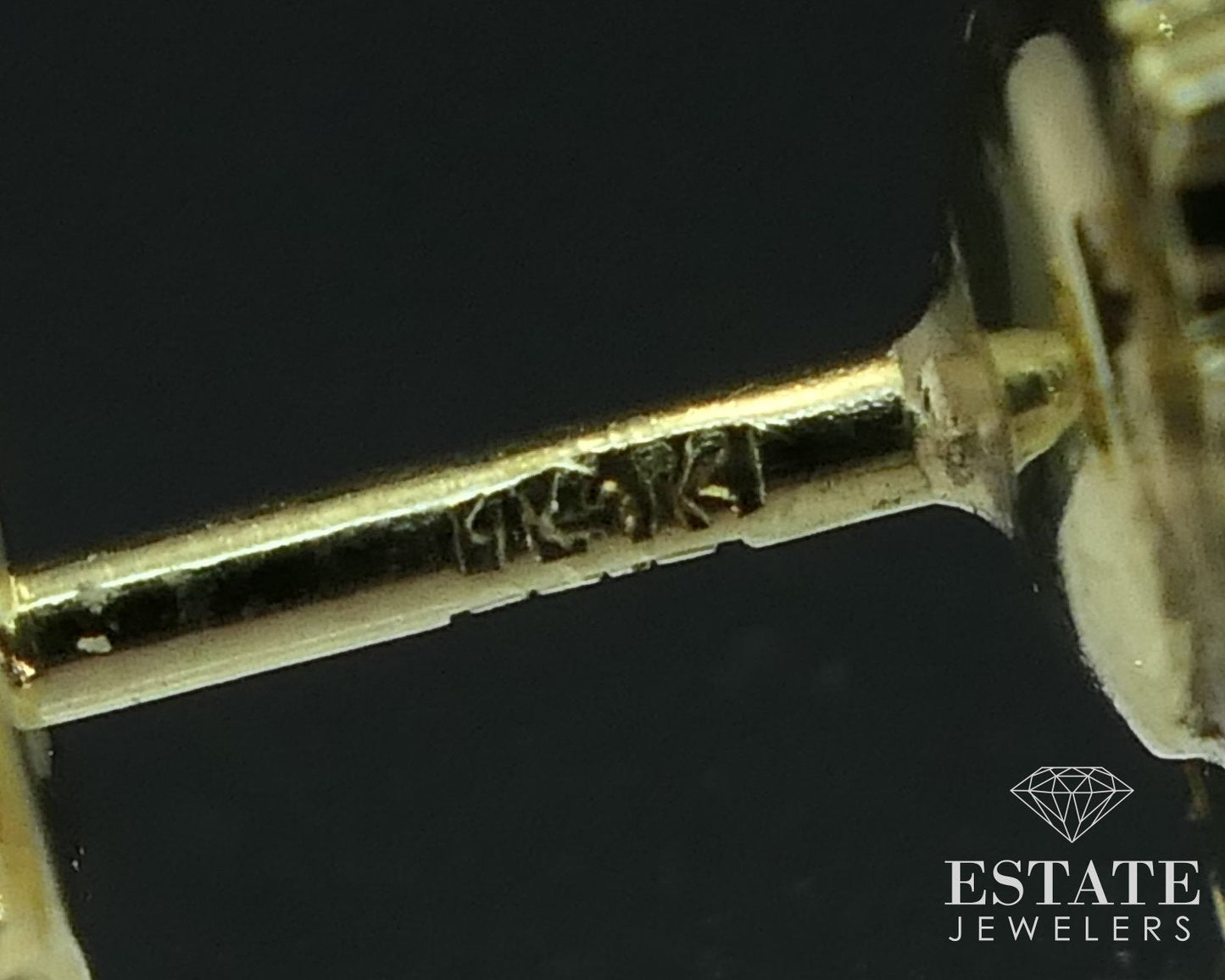 Antique 14k Yellow Gold Natural Bohemian Garnet Stud Earrings 3.2g i16074